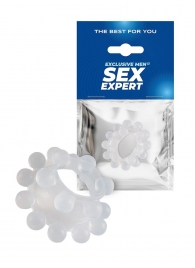 Эластичное эрекционное кольцо с двумя рядами шариков - Sex Expert - в Нефтекамске купить с доставкой