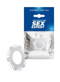 Эластичное эрекционное кольцо с шипиками и шариками - Sex Expert - в Нефтекамске купить с доставкой