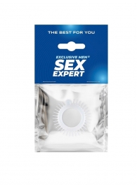 Эластичное эрекционное кольцо с шипиками и шариком - Sex Expert - в Нефтекамске купить с доставкой