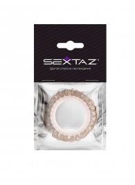 Эрекционное кольцо с бежевыми «ресничками» - Sextaz - в Нефтекамске купить с доставкой