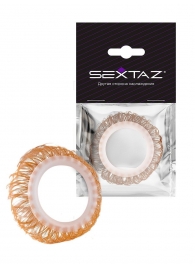 Эрекционное кольцо с бежевыми «ресничками» - Sextaz - в Нефтекамске купить с доставкой