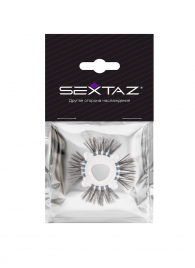 Эластичное эрекционное кольцо с черными «ресничками» - Sextaz - в Нефтекамске купить с доставкой