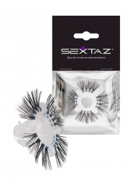 Эластичное эрекционное кольцо с черными «ресничками» - Sextaz - в Нефтекамске купить с доставкой