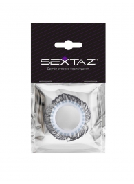 Эластичное эрекционное колечко с черными «ресничками» - Sextaz - в Нефтекамске купить с доставкой