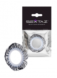 Эластичное эрекционное колечко с черными «ресничками» - Sextaz - в Нефтекамске купить с доставкой