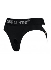 Черные трусики для насадок Heroine Lingerie Harness - size XL - Strap-on-me - купить с доставкой в Нефтекамске