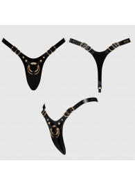 Черный пояс для фиксации насадок Strap-On-Me Leatherette Harness Fabulous - Strap-on-me - купить с доставкой в Нефтекамске