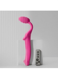 Ярко-розовый безремневой страпон Strap-on-me Vibrating Bendable Strap-On size L - Strap-on-me - купить с доставкой в Нефтекамске