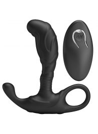 Черный изогнутый массажёр простаты с вибрацией и пультом ДУ - Baile - в Нефтекамске купить с доставкой