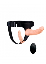 Женский страпон с 2 насадками, вибрацией и пультом ДУ - Erowoman-Eroman - купить с доставкой в Нефтекамске