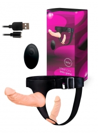 Женский страпон с 2 насадками, вибрацией и пультом ДУ - Erowoman-Eroman - купить с доставкой в Нефтекамске