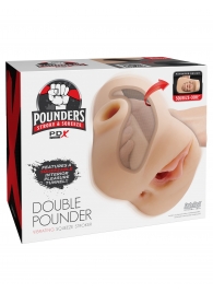 Телесный мастурбатор с вибрацией Double Pounder Vibrating Squeeze Stroker - Pipedream - в Нефтекамске купить с доставкой