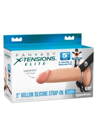 Телесный пустотелый фаллопротез 5’’ Hollow Silicone Strap-On - 14 см. - Pipedream - купить с доставкой в Нефтекамске