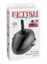 Черный надувной мяч с платформой для фиксации дилдо Body Dock Inflatable Love Ball - Pipedream - купить с доставкой в Нефтекамске
