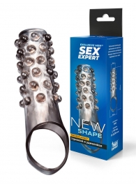 Дымчатая насадка на пенис с выпуклостями - 11 см. - Sex Expert - в Нефтекамске купить с доставкой