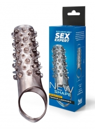 Дымчатая насадка на пенис с шипами и выпуклостями - 12 см. - Sex Expert - в Нефтекамске купить с доставкой