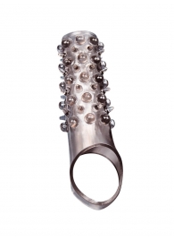 Дымчатая насадка на пенис с шипами и выпуклостями - 12 см. - Sex Expert - в Нефтекамске купить с доставкой