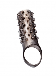 Дымчатая насадка на пенис с шипами и выпуклостями - 12,5 см. - Sex Expert - в Нефтекамске купить с доставкой