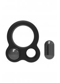 Черное эрекционное кольцо с утяжелителями Cockring Dual Weight - Dream Toys - в Нефтекамске купить с доставкой