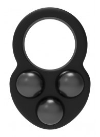 Черное эрекционное кольцо с утяжелителями - Dream Toys - в Нефтекамске купить с доставкой