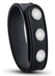 Черное эрекционное кольцо на кнопках - Blush Novelties - в Нефтекамске купить с доставкой