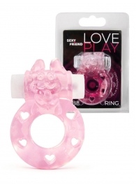 Розовое эрекционное виброкольцо в форме зайчика - 1137 - в Нефтекамске купить с доставкой