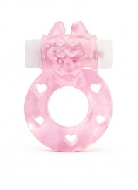 Розовое эрекционное виброкольцо в форме зайчика - 1137 - в Нефтекамске купить с доставкой