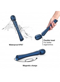 Синий вибромассажёр с насадками Man.wand Edgy - Manwan - в Нефтекамске купить с доставкой