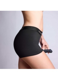 Черные трусики-боксеры для фиксации насадок Strap-on-me Harness Lingerie Allure - size S - Strap-on-me - купить с доставкой в Нефтекамске