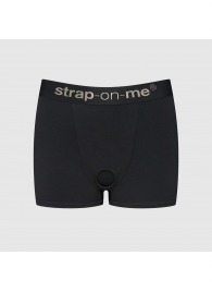 Черные трусики-боксеры для фиксации насадок Strap-on-me Harness Lingerie Allure - size XL - Strap-on-me - купить с доставкой в Нефтекамске