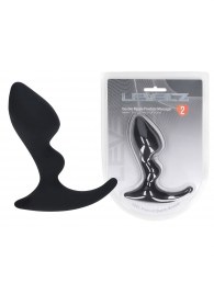 Черная анальная пробка для массажа простаты Double Ripple Silicone Prostate Massager - Shots Media BV - в Нефтекамске купить с доставкой