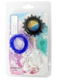 Набор из 3 эрекционных колец разного цвета и рельефа - Boys of Toys - в Нефтекамске купить с доставкой