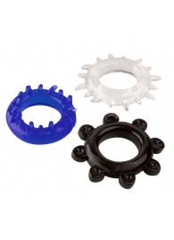 Набор из 3 эрекционных колец разного цвета и рельефа - Boys of Toys - в Нефтекамске купить с доставкой