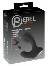Черная анальная вибропробка с функцией расширения RC Butt Plug with 3 functions - Orion - в Нефтекамске купить с доставкой