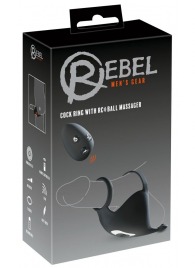 Черная вибронасадка для эрекции и стимуляции мошонки Cock ring with RC ball massager - Orion - в Нефтекамске купить с доставкой