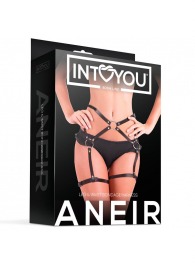 Черные стрепы на бёдра Aneir - Intoyou - купить с доставкой в Нефтекамске