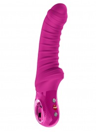 Лиловый вибратор Tiger с ребрышками - 22,5 см. - Fun Factory