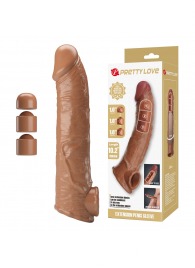 Карамельный фаллоудлинитель с подхватом мошонки Silas - 26 см. - Baile - в Нефтекамске купить с доставкой