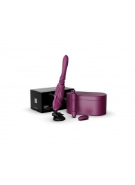 Фиолетовая секс-машина с функцией нагрева, насадками и присоской Sesh - Zalo - купить с доставкой в Нефтекамске