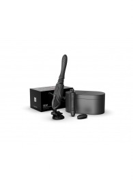 Черная секс-машина с функцией нагрева, насадками и присоской Sesh - Zalo - купить с доставкой в Нефтекамске