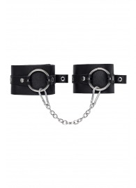 Черные оковы из толстой кожи с люверсами - Pecado - купить с доставкой в Нефтекамске