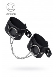 Черные оковы из толстой кожи с люверсами - Pecado - купить с доставкой в Нефтекамске