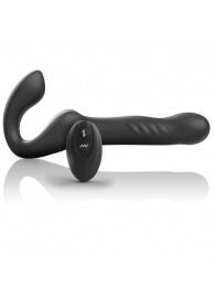 Черный безремневой страпон с вибрацией и возвратно-поступательными движениями - 24 см. - Ibiza - купить с доставкой в Нефтекамске
