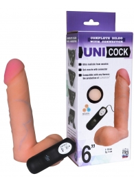 Фаллическая насадка Харнесс UNICOCK 6  с вибрацией - 18 см. - LOVETOY (А-Полимер) - купить с доставкой в Нефтекамске