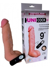 Фаллическая насадка Харнесс UNICOCK 9  с вибрацией - 24 см. - LOVETOY (А-Полимер) - купить с доставкой в Нефтекамске