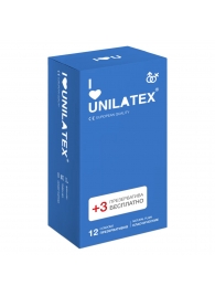 Классические презервативы Unilatex Natural Plain - 12 шт. + 3 шт. в подарок - Unilatex - купить с доставкой в Нефтекамске