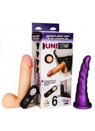 Вибрострапон с двумя насадками UniStrap - 18 и 18 см. - LOVETOY (А-Полимер) - купить с доставкой в Нефтекамске