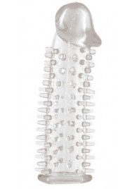 Прозрачная насадка на половой член с закрытой головкой и шипами - 12,5 см. - Toyfa Basic - в Нефтекамске купить с доставкой