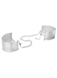 Серебристые наручники-браслеты Desir Metallique Handcuffs - Bijoux Indiscrets - купить с доставкой в Нефтекамске