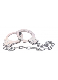 Наручники из металла с длинной цепочкой CHROME HANDCUFFS METAL HANDCUFFS W. KEY - NMC - купить с доставкой в Нефтекамске